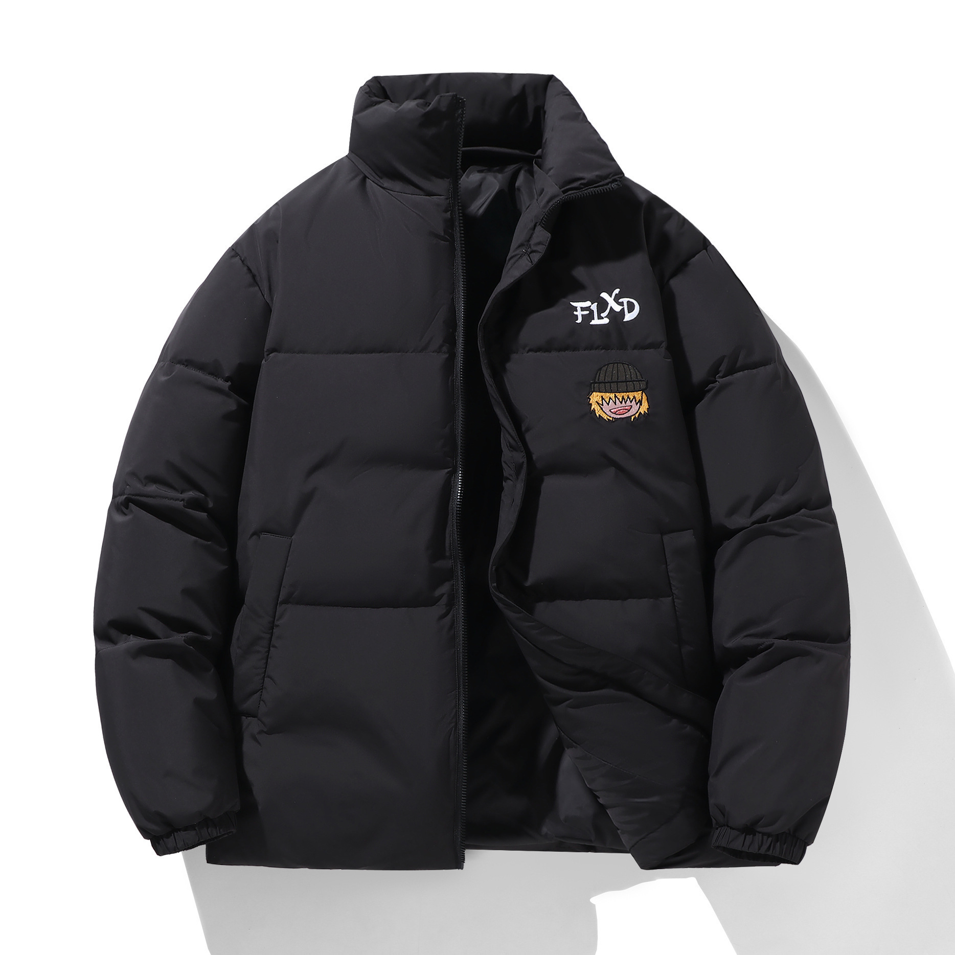 Новый стиль утолщенного теплого зимнего костюма 2025 года, пальто с воротником больших размеров, спортивная одежда для мужчин с избыточным весом