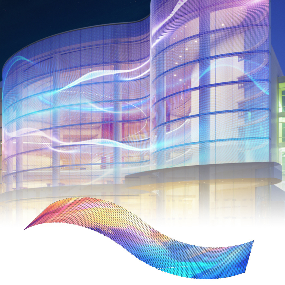 P3.91 Light-Emitting Diode Transparent Holographic Screen Flexible Ultra-Thin Dynamic Display Classy Patent Technology