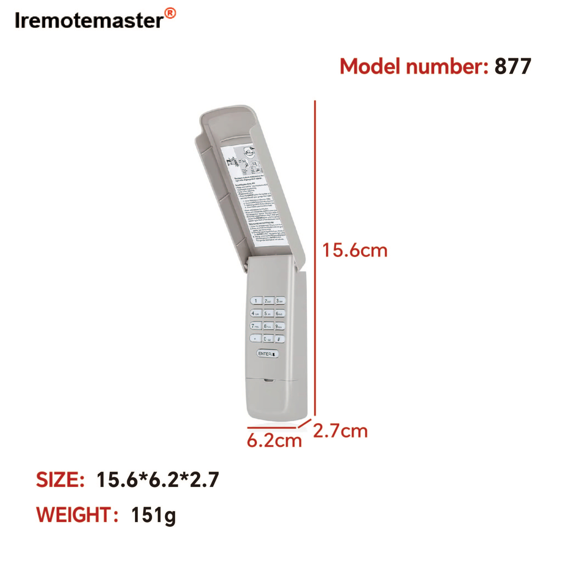 Amazon Wholesale Garage Door Keypad Compatible with Liftmaster 877Max 377Lm 977Lm Keypad