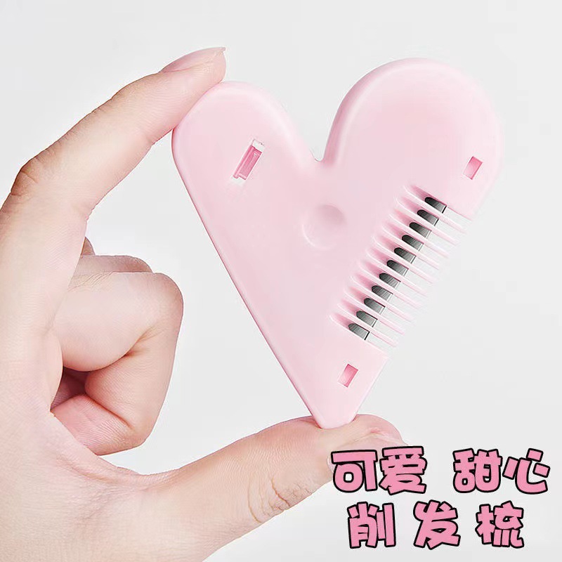 Heart Double-Sided Hair Comb Hair Trimmer Thinning Bangs Trimmer Hair Trimmer Kidsren's Anti-Cut Hair Trimmer