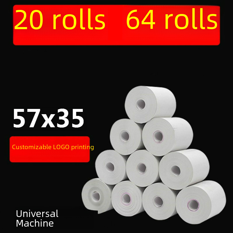 Thermal printing paper 57*35 supermarket shopping cashier receipt paper merchants Super take-out 55mm No die