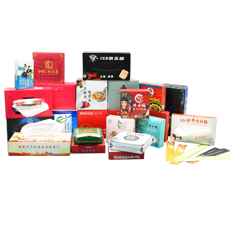 Customized Small Batch Square Box Dining Napkins, Promotional Tissue Paper with Logo Printing, Music Restaurant Bar Boxed Napkins