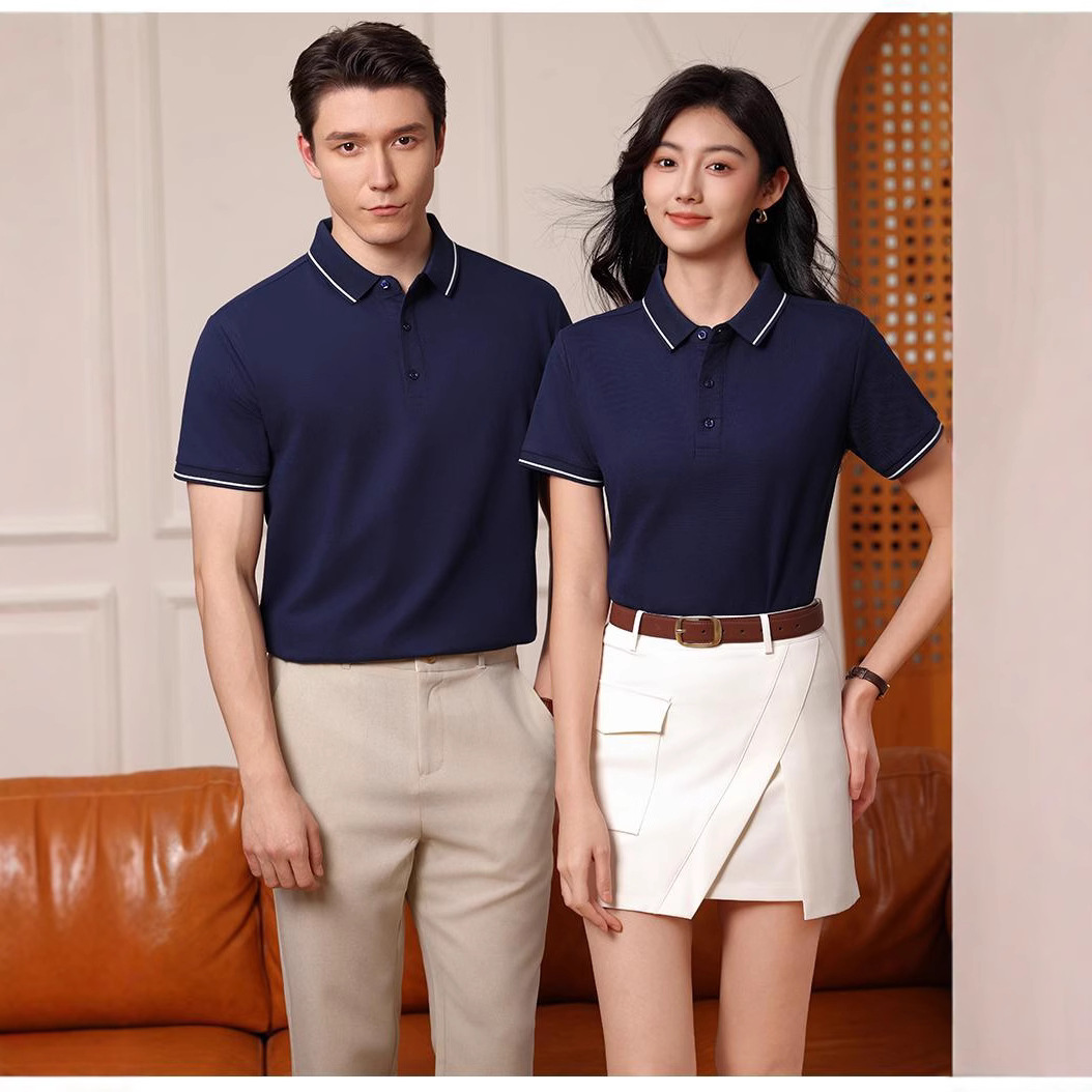 Combed Cotton Polo Shirt with Custom Logo, Cultural Workwear, T-Shirt with Printing, Factory Uniform, Advertising Shirt, Breathable and Skin-Friendly