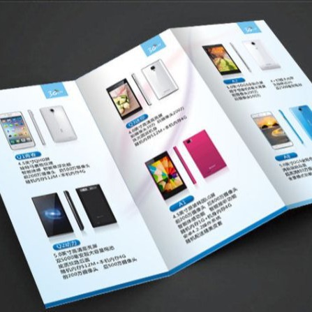 All kinds of product brochure printing custom bronzing color page single page three fold DM advertising flyer