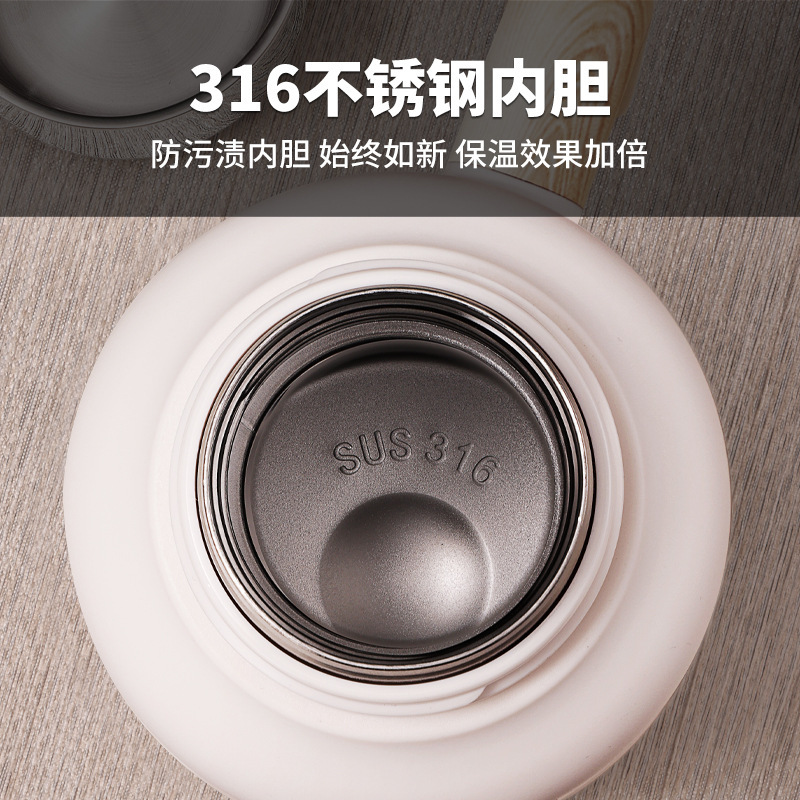 Large capacity stainless steel thermos cup high color stuffy teapot tea separation 316 cup office cup handle