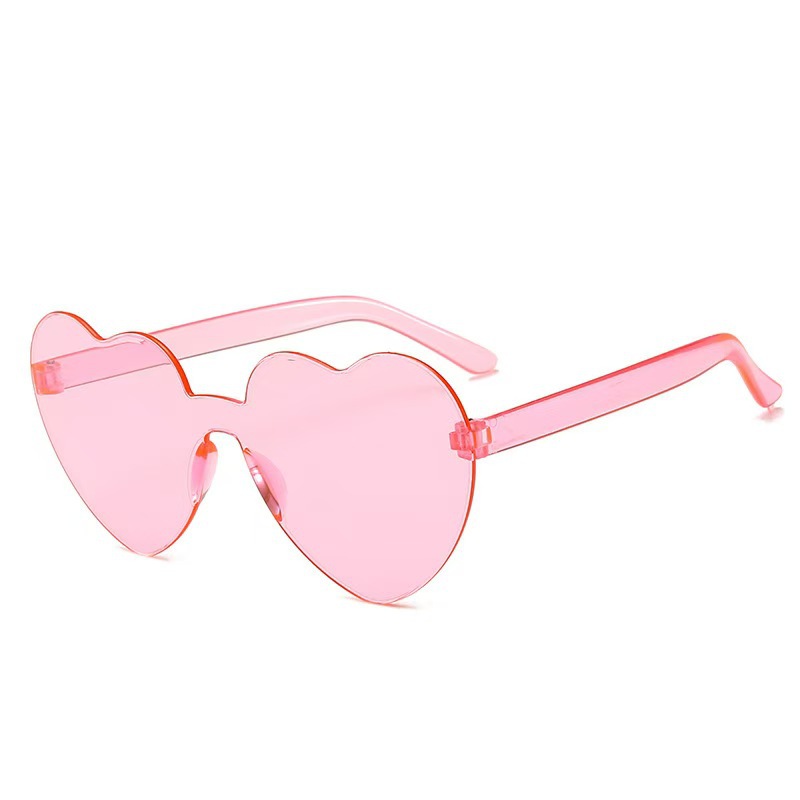 Heart Heart Sunglasses Love Sunglasses Jelly Rimless Heart-shaped Glasses Prom Party Glasses