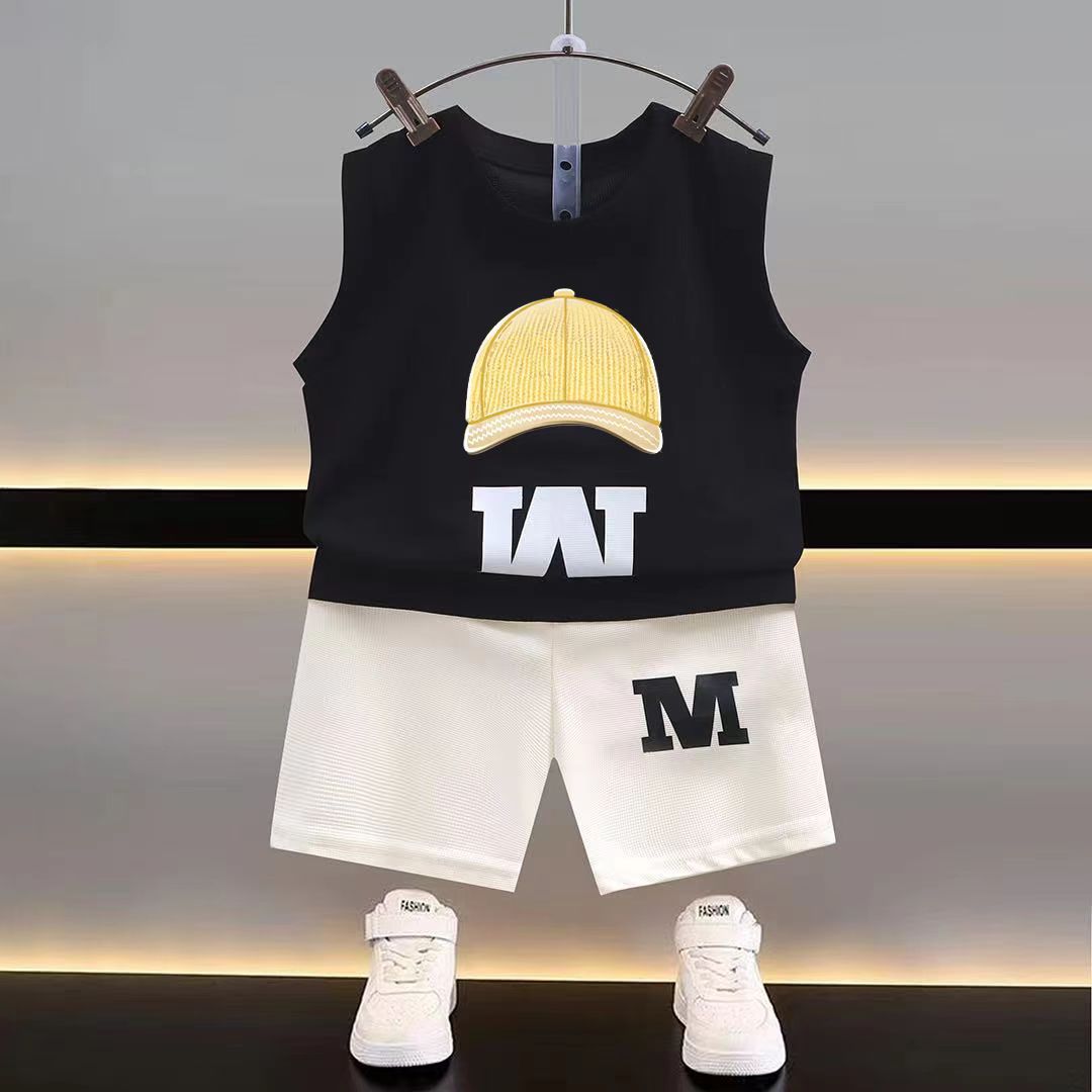 Summer new children's vest set boys sleeveless top shorts Korean summer two-piece children's clothing thin wholesale