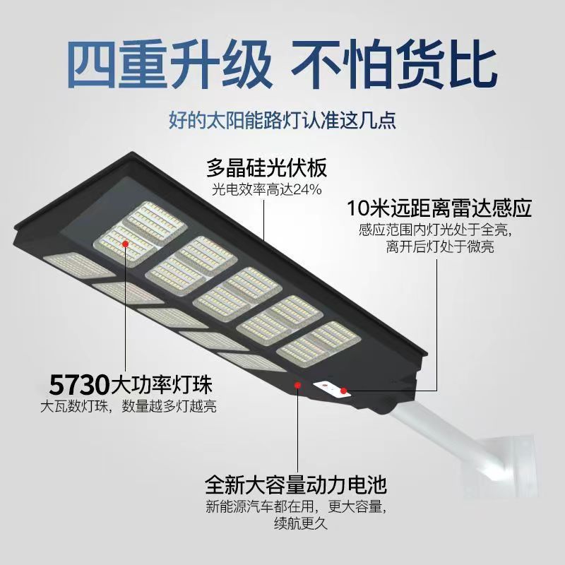 Solar integrated street lamp, size and burst bright model