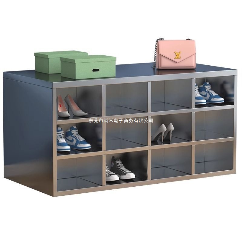 Шкаф для обуви из нержавеющей стали, пылезащитный, для мастерской, шкаф для смены обуви, шкаф-локер, скамейка для смены обуви, дверь можно использовать как сиденье