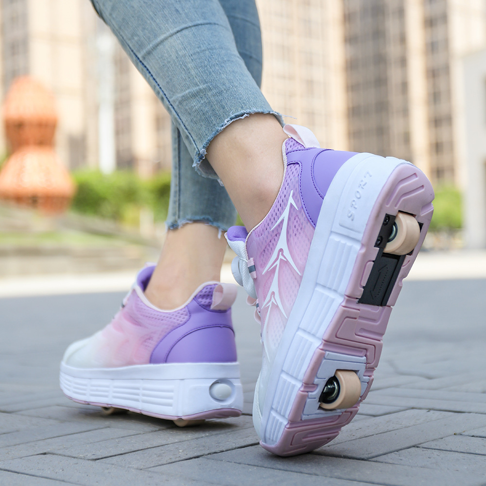 New Children's Lizo Shoes Boys Two-wheeled Girls' Roller Skates Students Wheeled Shoes Mesh Breathable Summer Wholesale