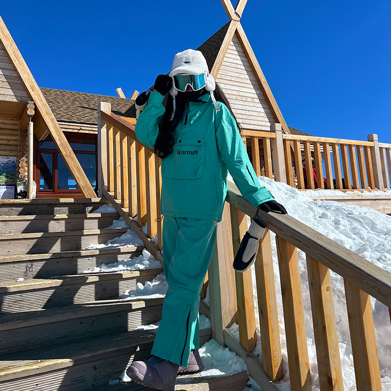 Ski Resort Rental Volume Winter Windproof Snowboard Double Ski Suit for Men and Women Couple Thickened Ski Suit