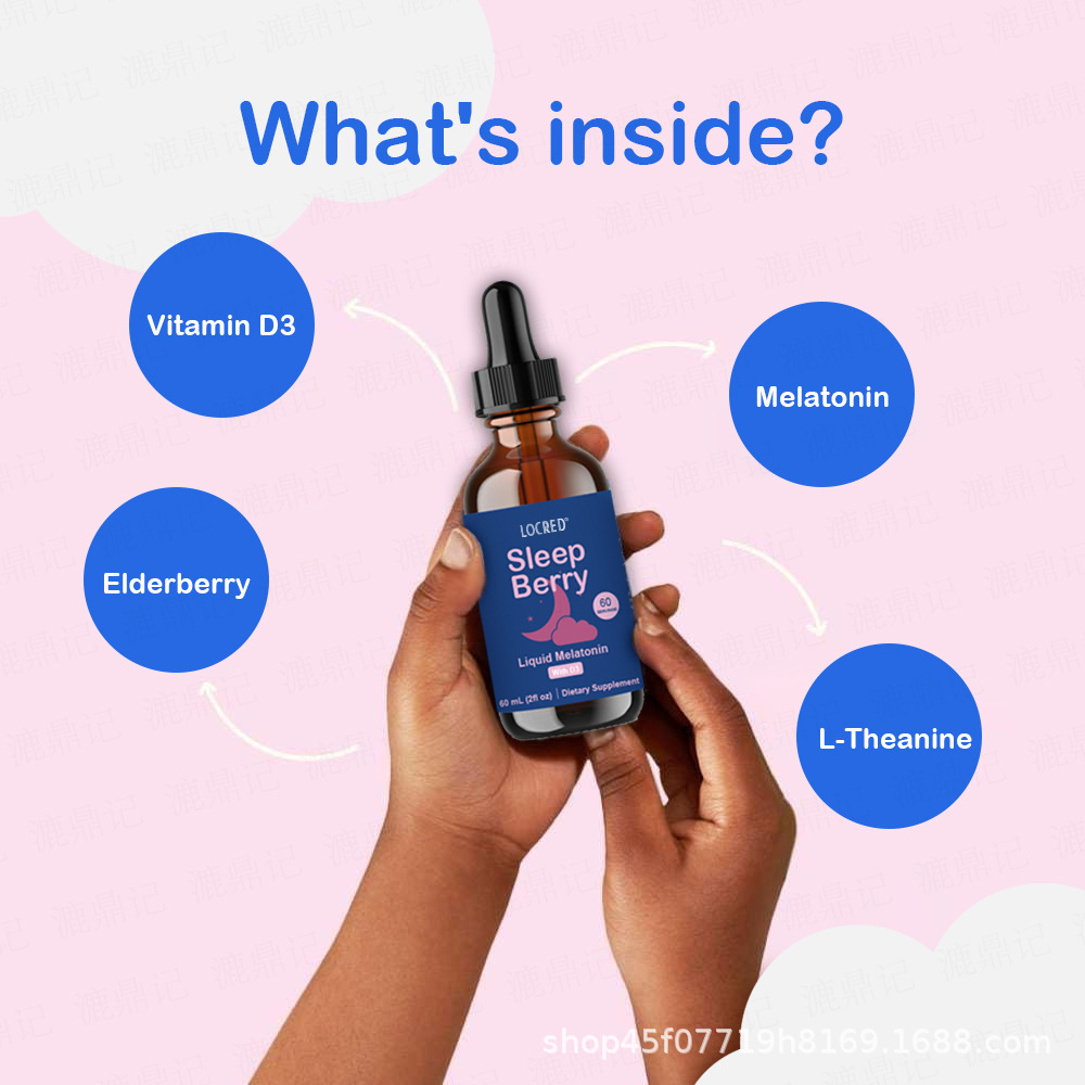 Cross-Border Tk Export Hot-Selling Melatonin Drops Sleep Berry Sleep Source Factory Wholesale O Em
