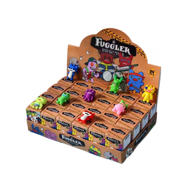 Cross-Border New 24-Piece Fuggler Cute Monster Pendant Keychain Doll Blind Box Funny Primary School Student Pendant