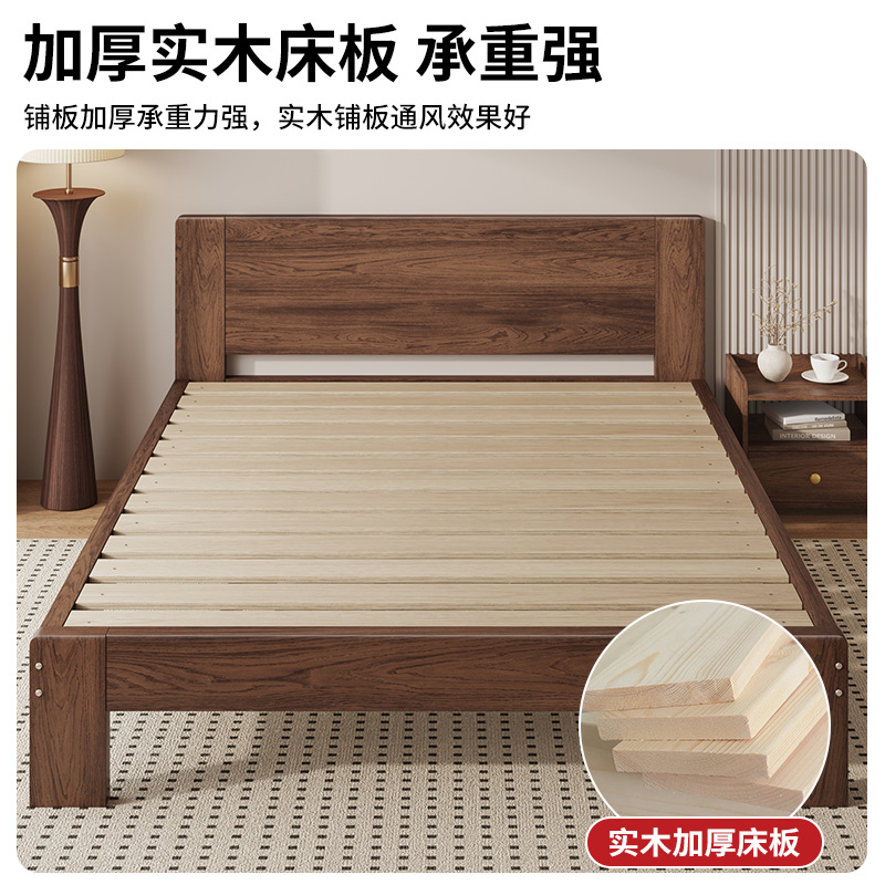 Bed 1.8m Double Bed 1m Single Bed Solid Wood Bed Home Large Bed 1.2m Rental Room 1.5 Bed Frame Economical