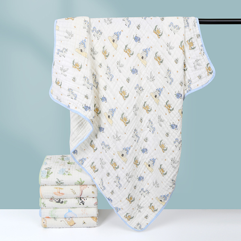 Baby wash bath towel cotton gauze newborn cotton bath soft absorbent baby blanket 110*110 large
