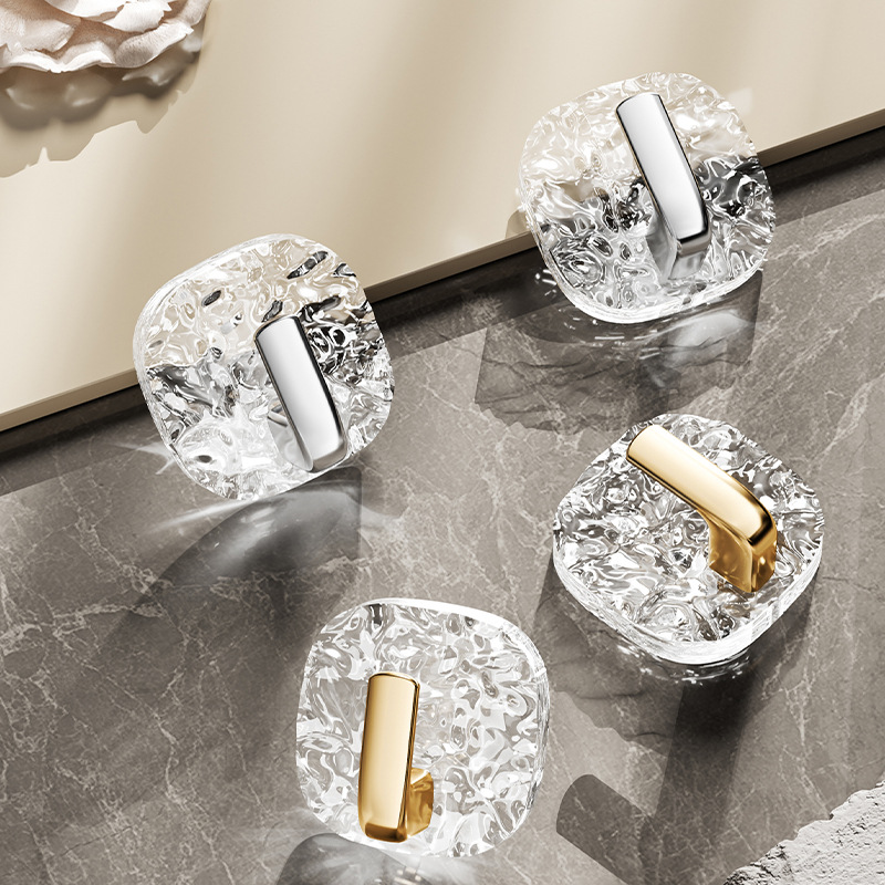 Glacier Pattern Punch-Free Strong Adhesive Bathroom Toilet Door Coat Hook Wall Hanging Clothes Storage Hook Sticky Hook