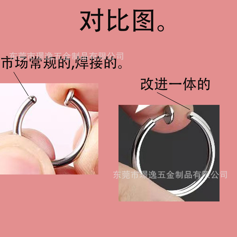 Cross-Border New Product Stainless Steel Hole-Free Spring Ear Clip. Electroplated Jewelry Nose Ring Earrings in Vacuum Furnace Manufacturer Ready Stock