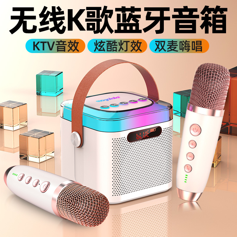 Microphone and Audio Integrated Home Set Portable Microphone Speaker Wireless Bluetooth National Karaoke Kidsren's Home Ktv