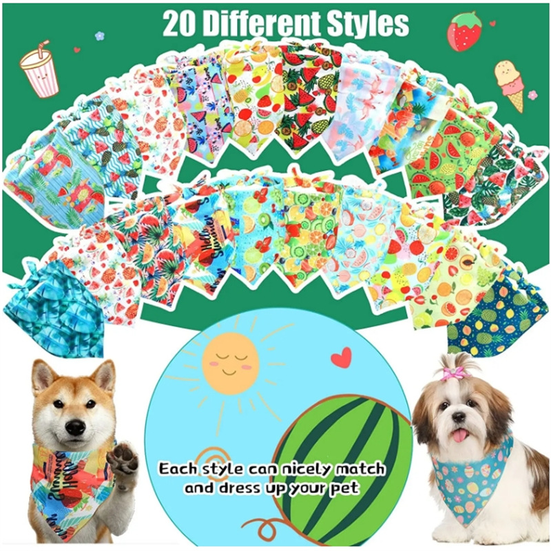 Amazon Christmas Pet Scarf Summer Fruit Halloween Dog Slipper Towel Thanksgiving Cat Dog Triangle Towel