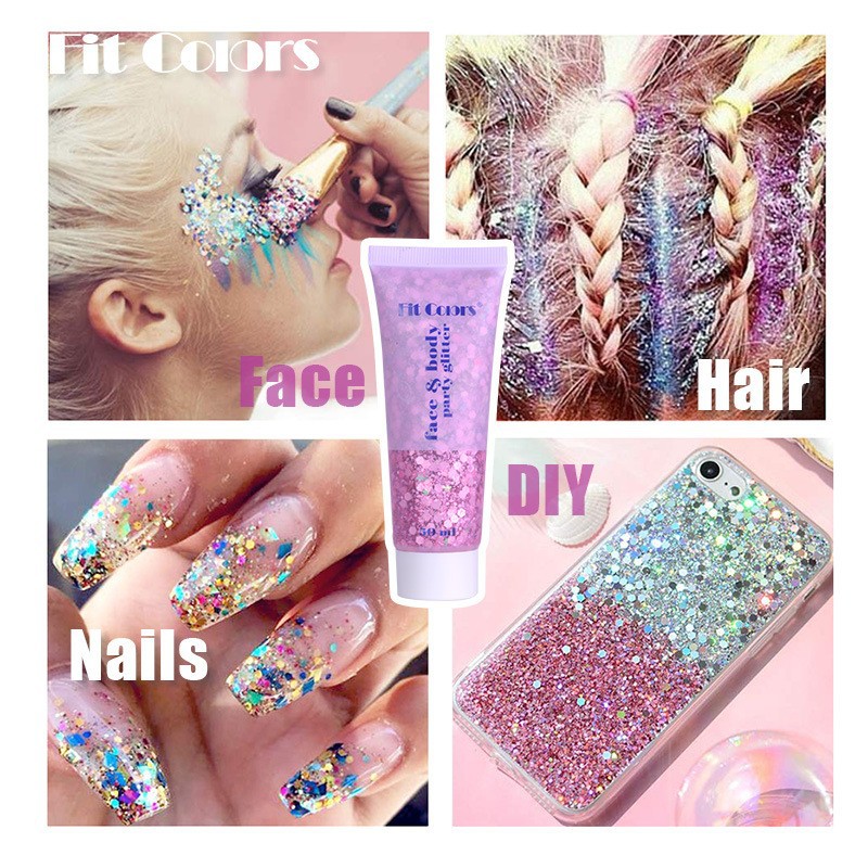 Fit Colors Sequin Gel Mermaid Scales Face Body Sequin Eye Shadow Colorful Polarized Stage Makeup Cross-Border