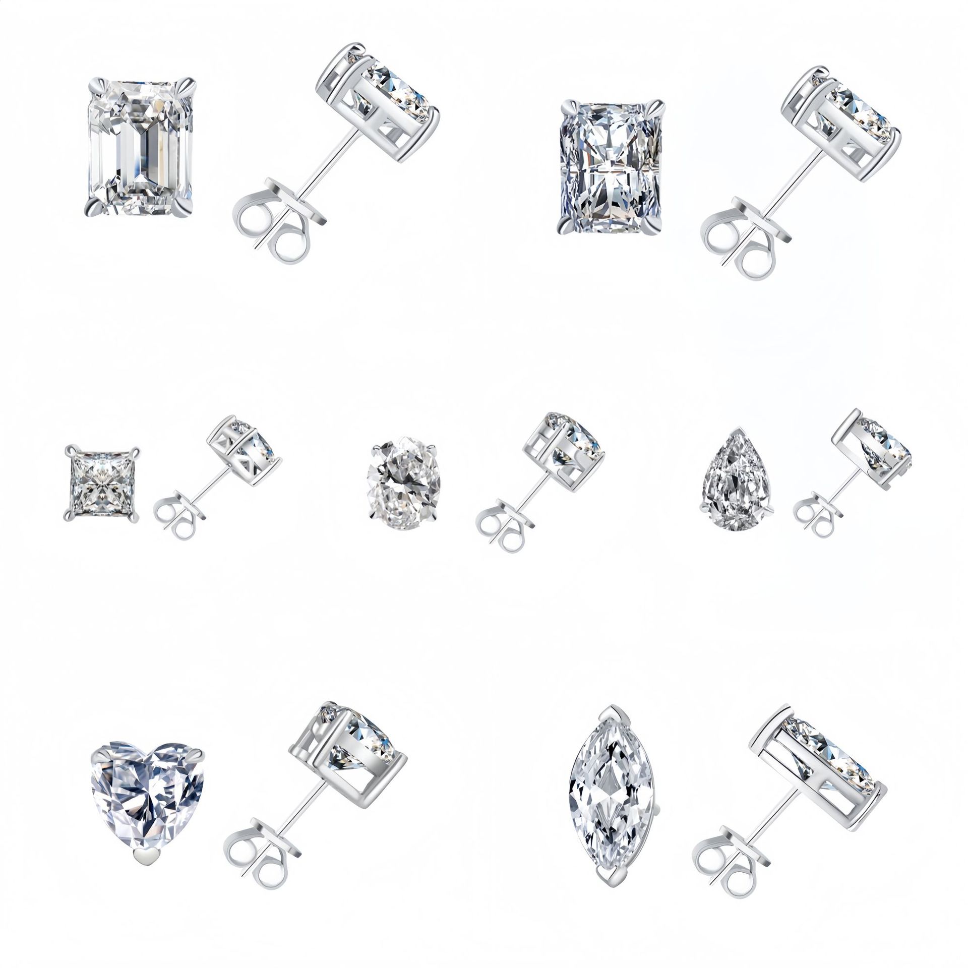 С925 серебряные серьги с моиссанитом в форме сердца, маленькие, изысканные, модные