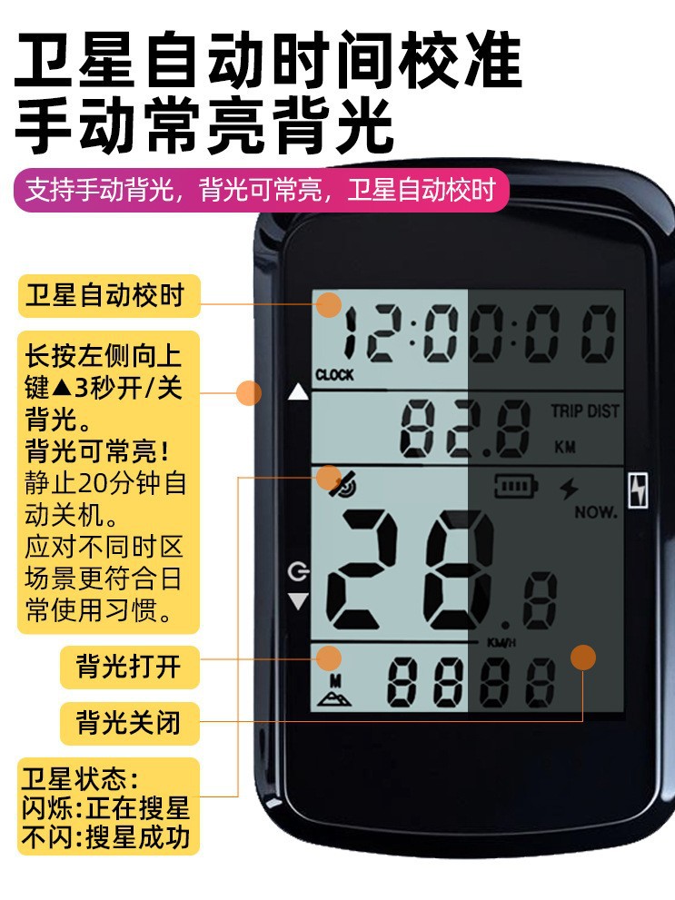 New Product Launch Gps Wireless Code Meter Bicycle Road Code Meter Large Screen Backlight Mountain Bike Road Bike Speed Meter