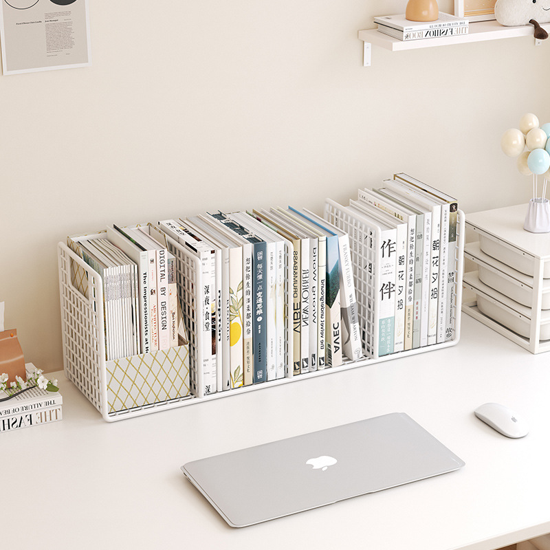 Iron Bookshelf Desktop Book Organizer Table Bedside Bay Window Simple Shelf Kidsren's Desk Storage Rack