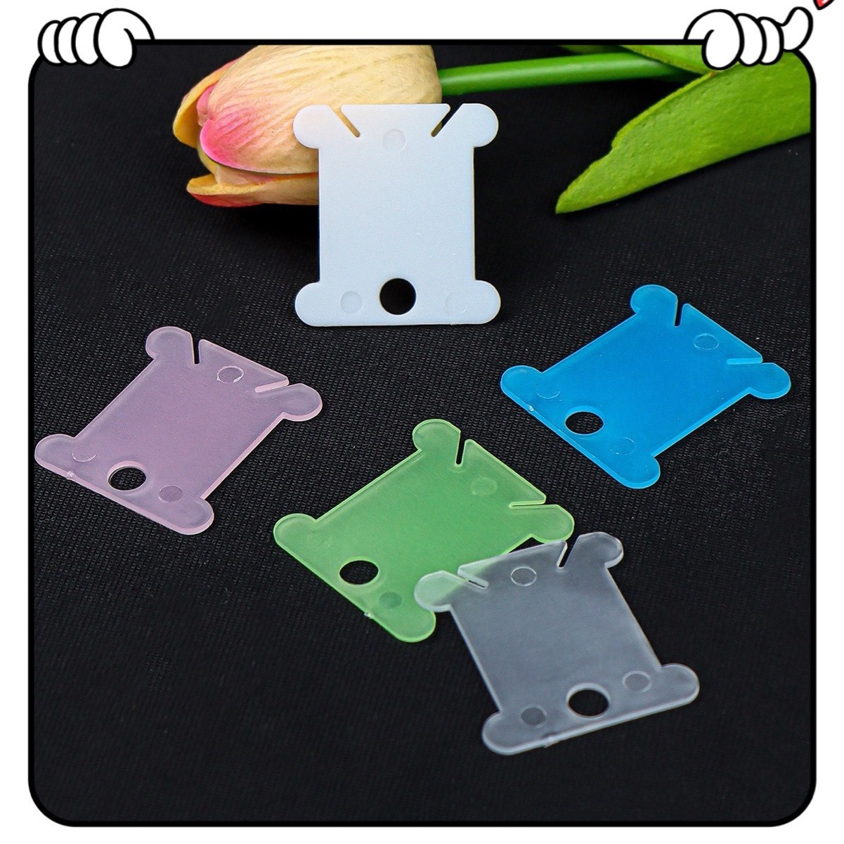 【Factory Direct Sales】Cross-Stitch Thread Winding Board, Colorful Plastic Embroidery Thread Organizing Tool, Solid Color Handmade