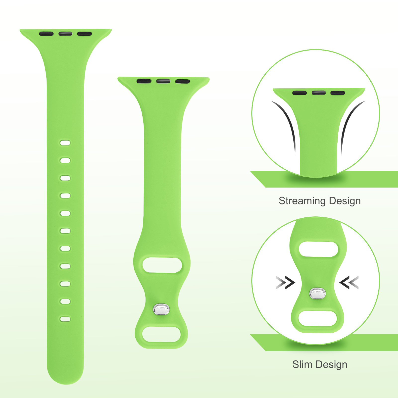 Suitable for Iwatch1234567Se/ Series8 Apple Silicone 8-Character Butterfly Buckle Small Waist Strap