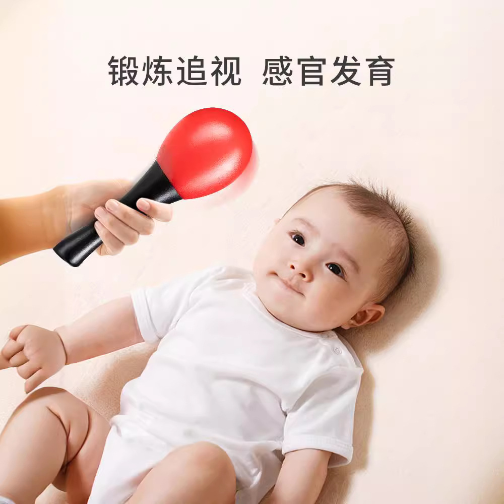 Red Sand hammer baby newborn grasping hearing chasing vision training toy can bite early education hand rattle baby