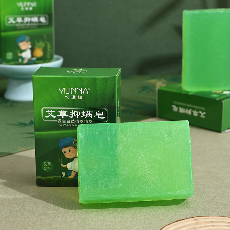 [Yiliina] Mugwort Soap Mugwort Essential Oil Soap Handmade Soap Cleansing and Moisturizing 80g