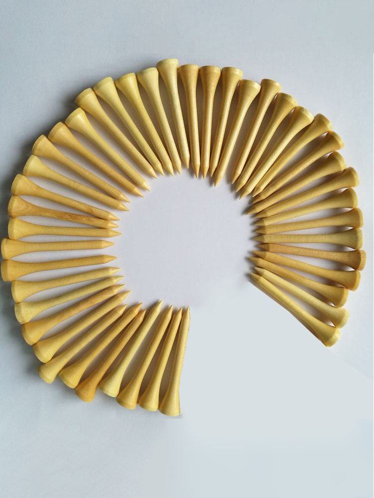 Factory Direct Supply Golf Tee Bamboo Tee 70mm Natural Wood Color Golf Accessory Golf Tee Wooden Tee 83