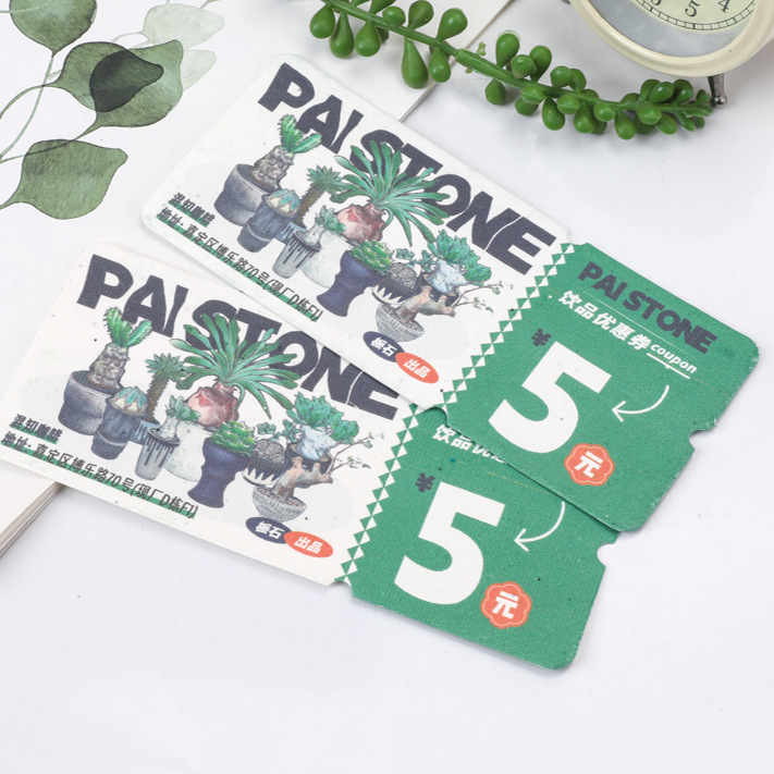 Seed paper manufacturers custom event concert tickets wedding invitations bookmarks tag business card germination card paper