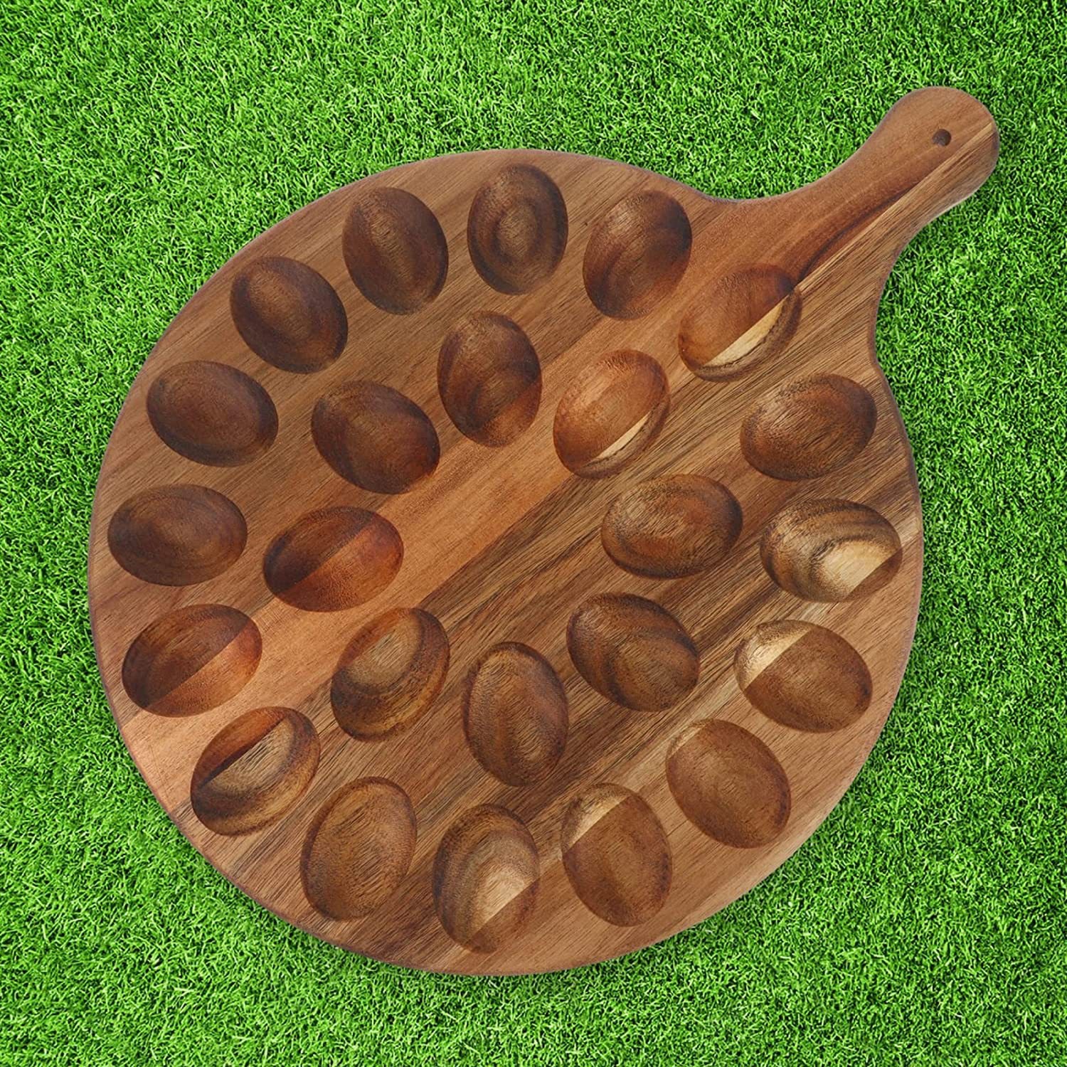 Wooden compartment fixed egg rack creative wooden multi-compartment kitchen storage egg tray display tray