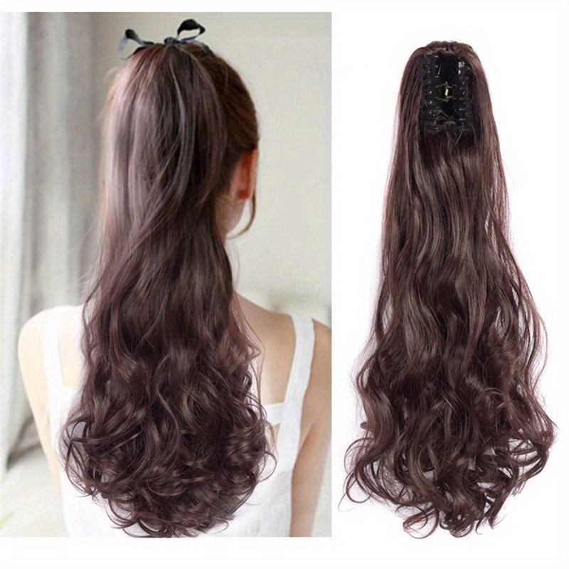 Foreign trade hot-selling big grab clip wave roll ponytail cross-border AliExpress e-commerce foreign trade wig women's long curly hair high ponytail
