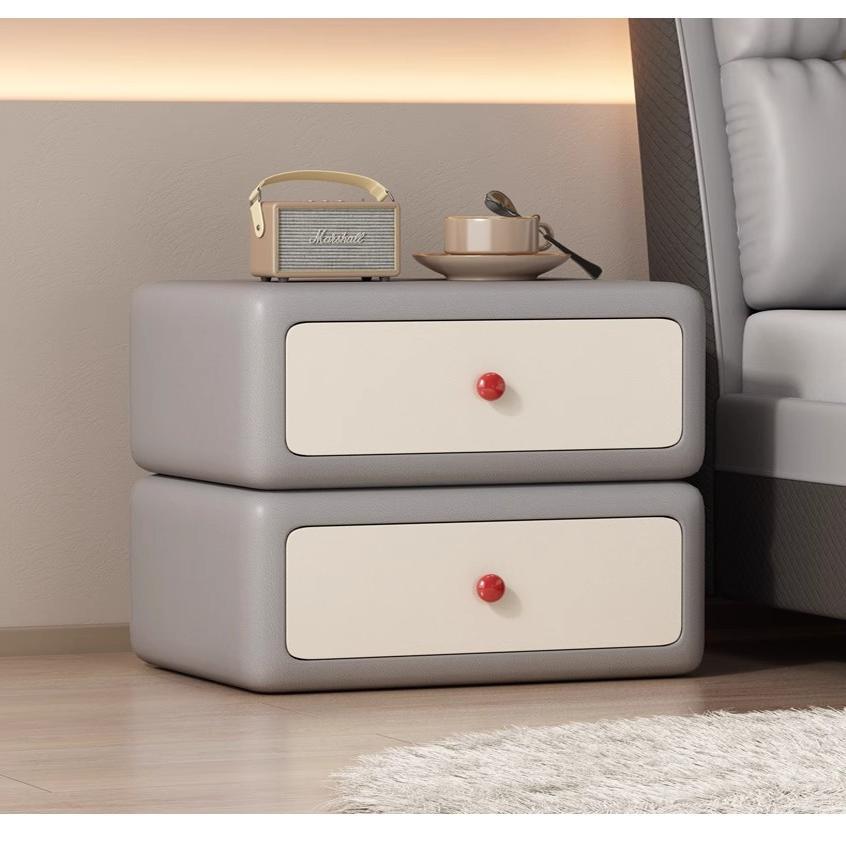 Solid Wood Bedside Table White Cream Style Home Bedroom Small Storage Italian Light Luxury Mini Ultra-Narrow Modern Simple