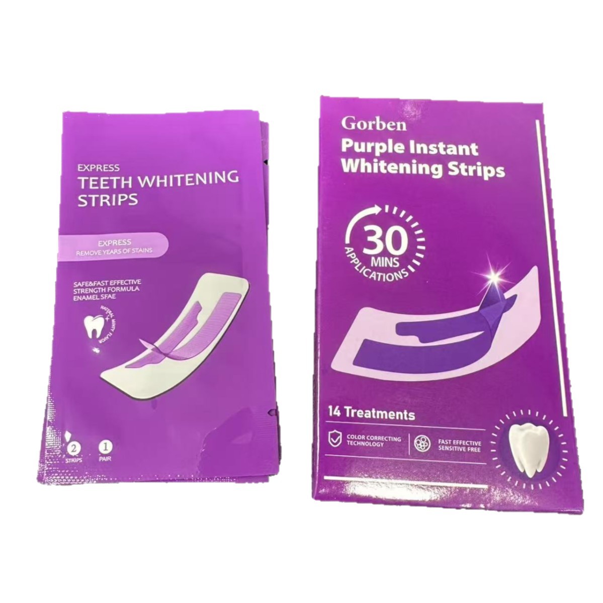 Cross-Border Teeth Whitening Instant Whitening V34 Teeth Whitening Purple Neutralizing Whitening Kit Color Repair Teeth Whitening Patch