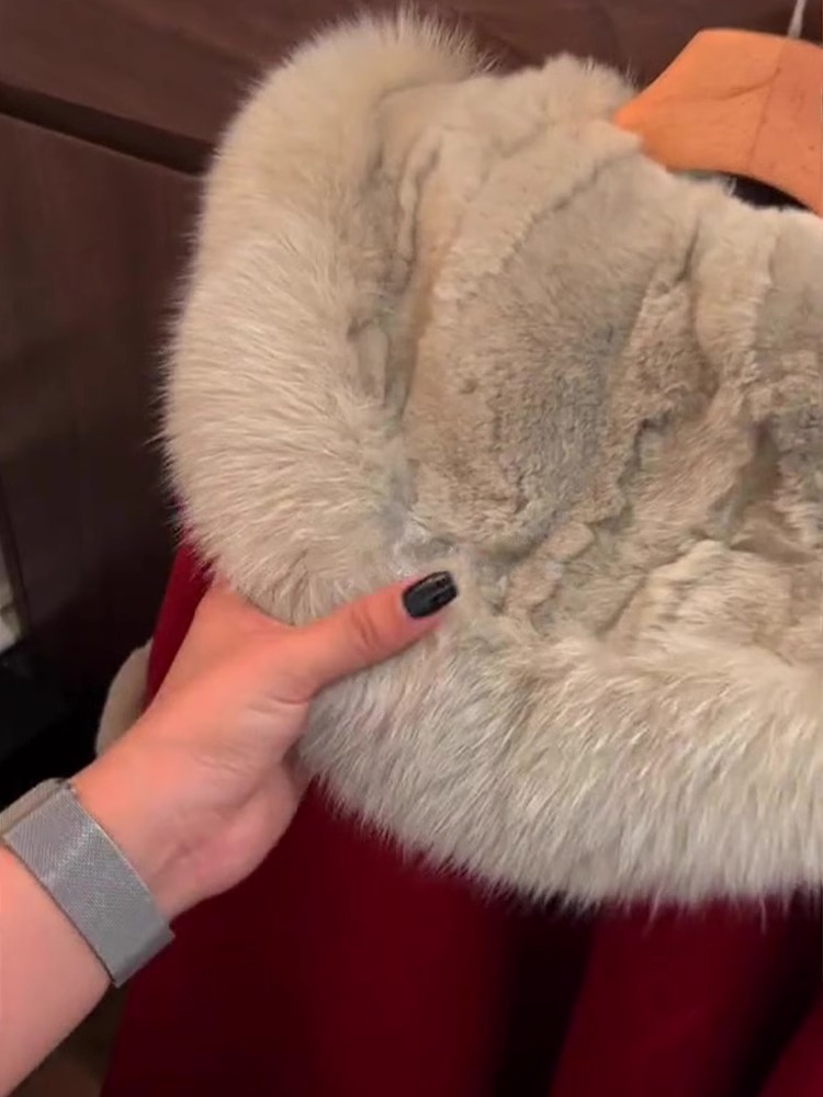 Girls' Fleece-Lined Wool Coat Autumn and Winter 2025 New Children's New Year Outfit Thickened Stylish Jacket