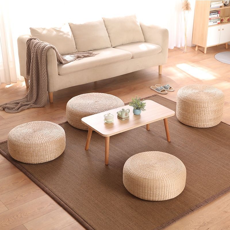 Tea Ceremony Straw Tatami Mat Meditation and Worshiping Mat Thickened Meditation Mat Floor Cushion Rattan Mat Cattail Futon