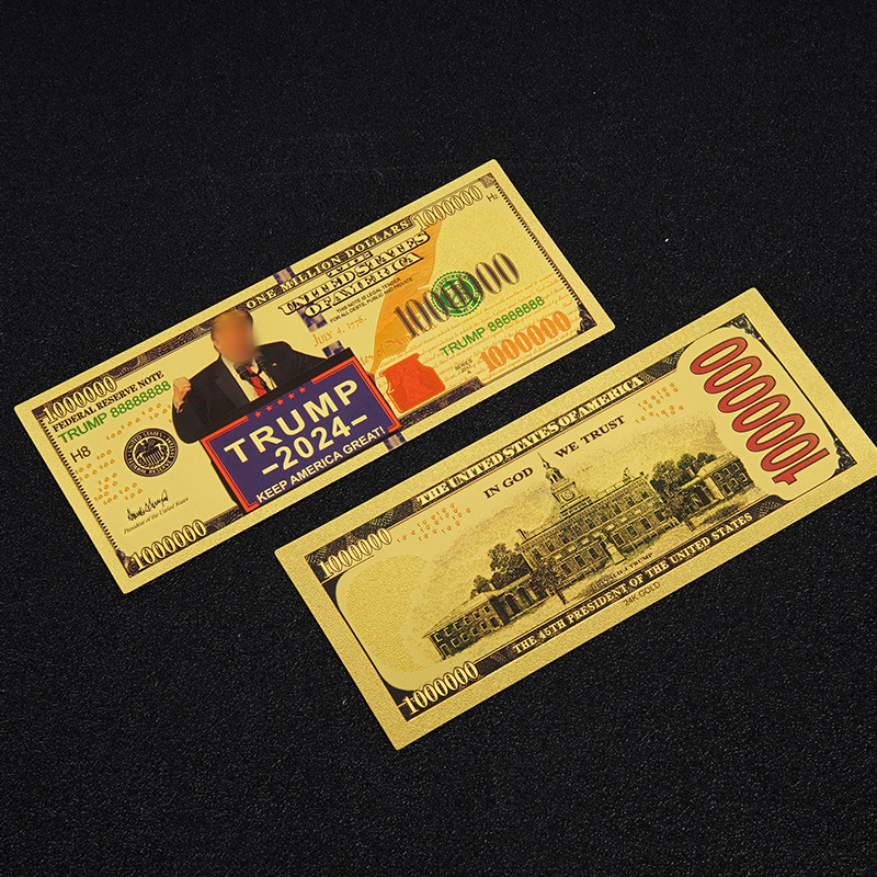 Gold Foil Commemorative Coins Pet Plastic Gold Banknotes Exquisite Color Printing Silver Us Dollars Foreign Coin Collection Commemorative Banknotes Customization