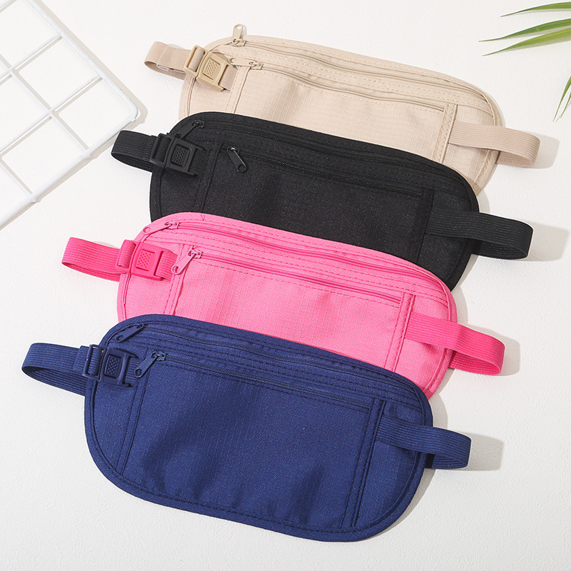 Anti-Theft Bag, Personal Waist Bag, Overseas Travel Sports, European Men and Women Invisible Thin Passport Bag, Anti-Theft Wallet for Men and Women