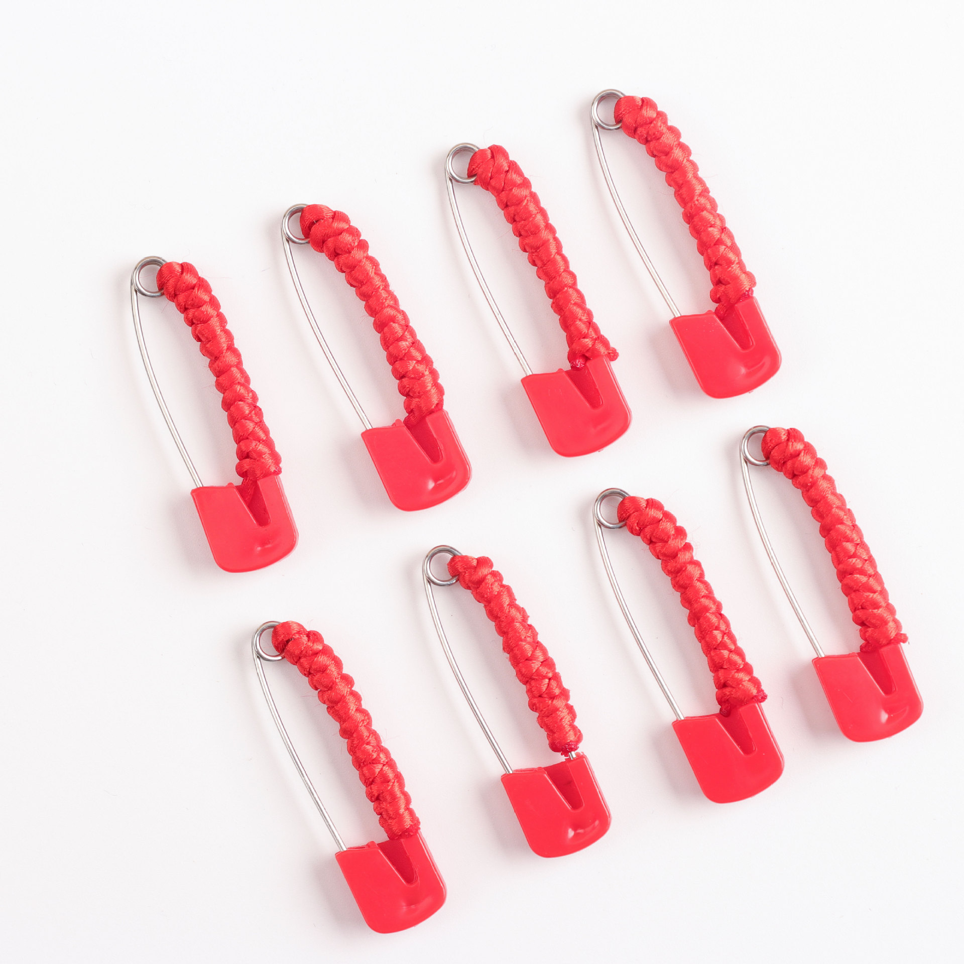 Birth year hand-woven diamond knot red rope brooch body protection safety shock Children Baby Safety Pin