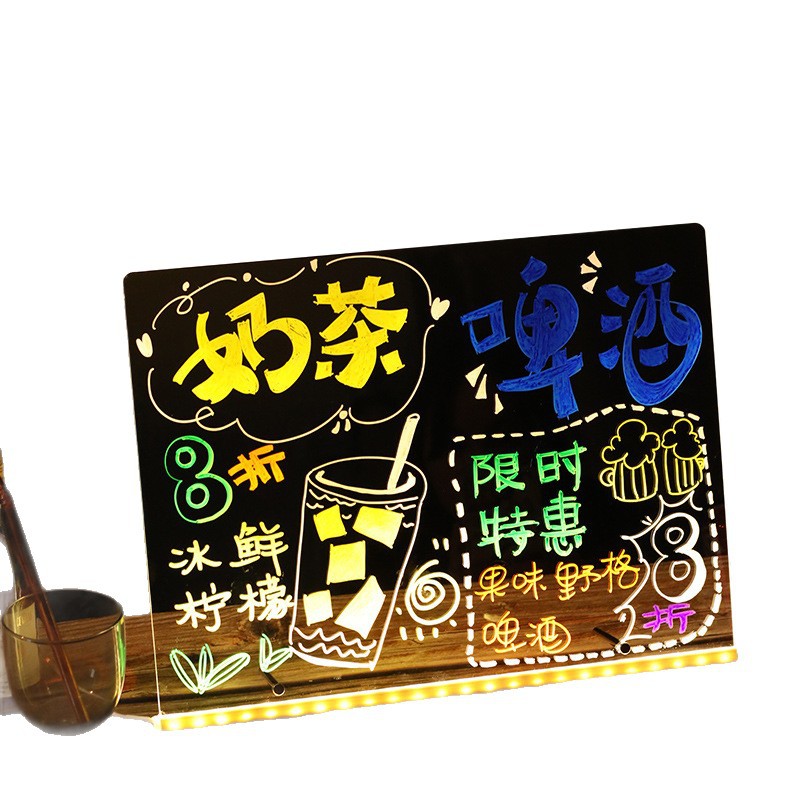 Cross-Border Fluorescent Board Kidsren's Luminous Drawing Board Handmade DIY Toys Luminous Drawing Board Writing Board Christmas Gift