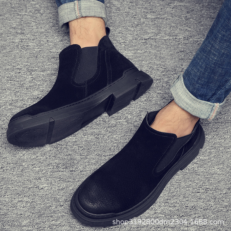 H688 Mid-range Trendy Men's Boots Foot Retro British Style High-range Martin Boots Shoes Spring Chelsea Boots Men's plus size