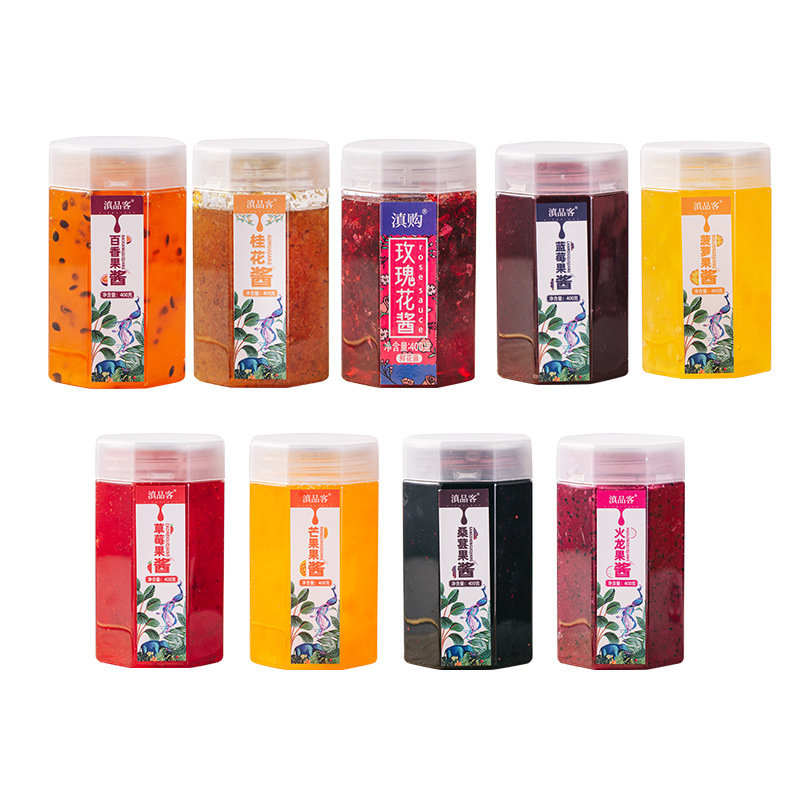 Flower jam wholesale bowl cake ice powder milk tea raw materials rose sauce Strawberry Blueberry sauce passion fruit delivery free shipping