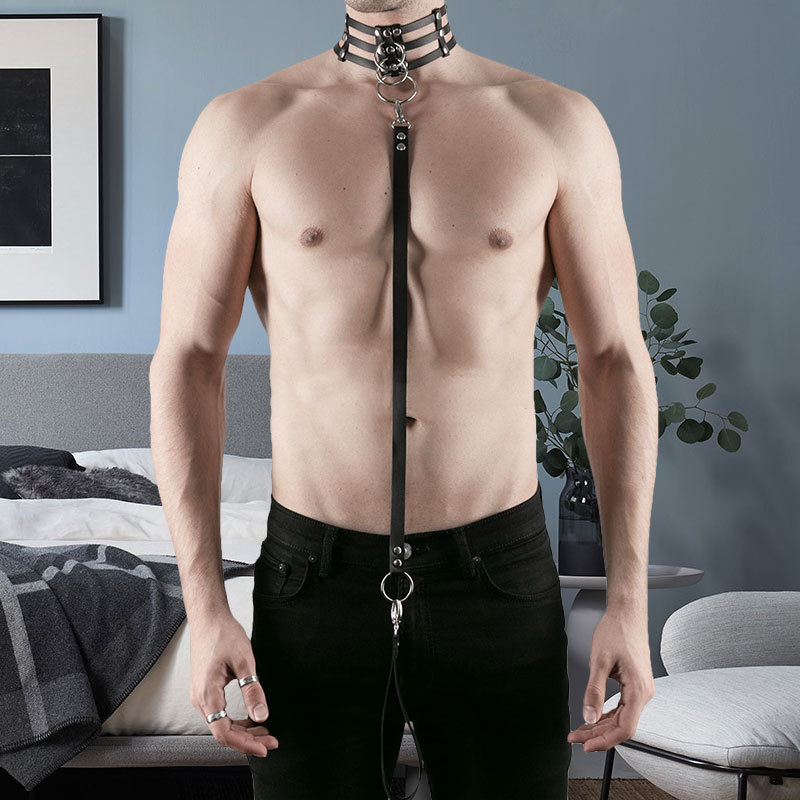 People's collar neckband COS people wear collar m manservant chain sexy traction rope men's necklace jk jewelry restraint cross