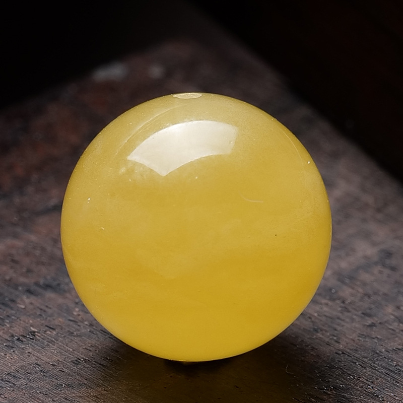 Russian Natural Beeswax Loose Beads 9-11mm DIY High-Quality Beads Single Bead Amber Chicken Oil Yellow Genuine Round Beads Wholesale