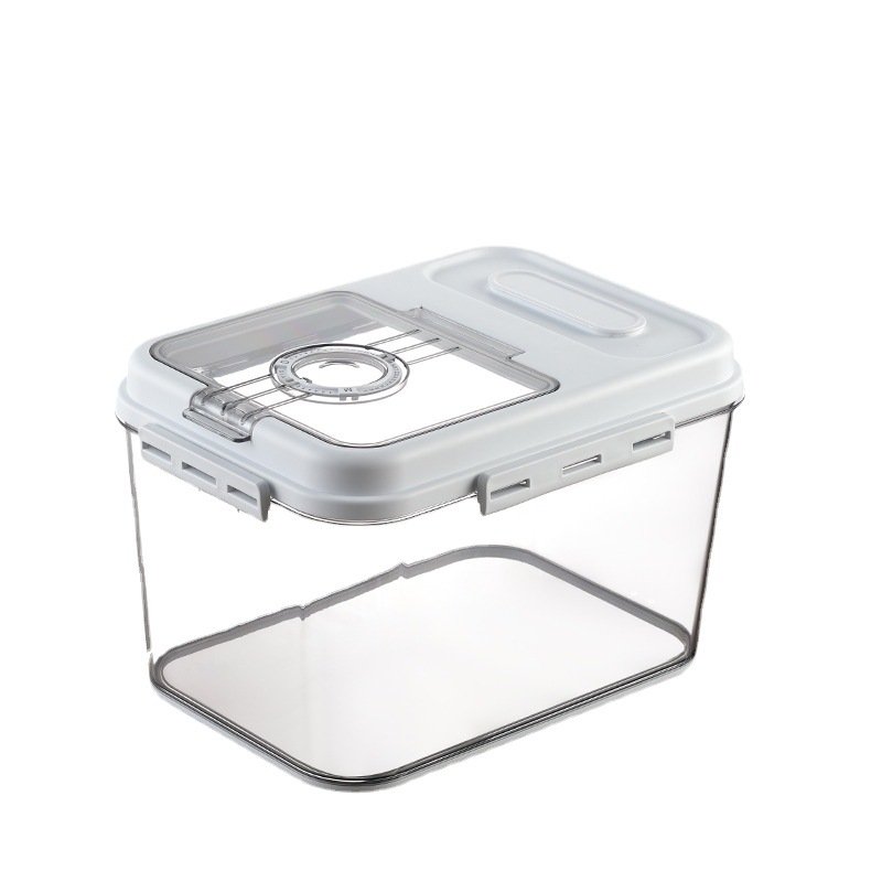 Transparent Flip-Top Rice Container, Large Size, 15kg Compartments, for Storing Cat and Dog Food, Household Storage Box, Kitchen Sealed 10kg Rice Storage Box