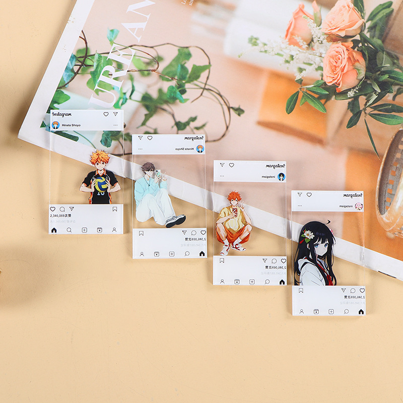 Acrylic through card customization diy small card film cartoon comic exhibition card peripheral secondary through card customization