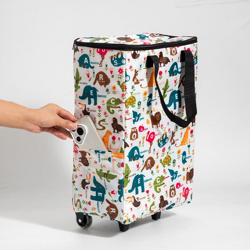 Extra-Large Double-Layer Shopping Cart, Grocery Cart, Small Trolley for Home Use, Luggage and Parcel Delivery Cart, Convenient Cart